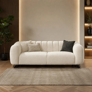 Puffino Cream Bouclé Sofa Set