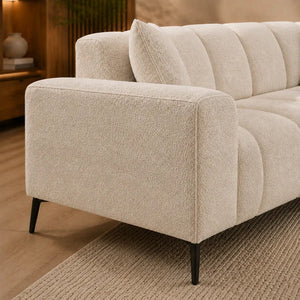 Snowfall Cream Chenille Corner Sofa Set